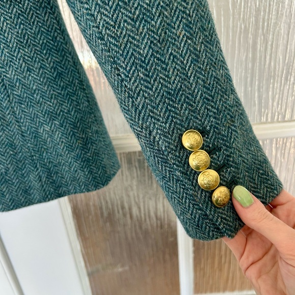 💚 J. Crew Teal Herringbone Blazer - Picture 4 of 11